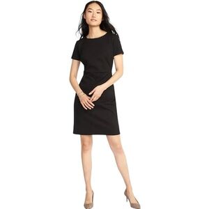 Old Navy Tall Ponte Sheath Dress Crew Neck Short Sleeve Black Size Medium Tall